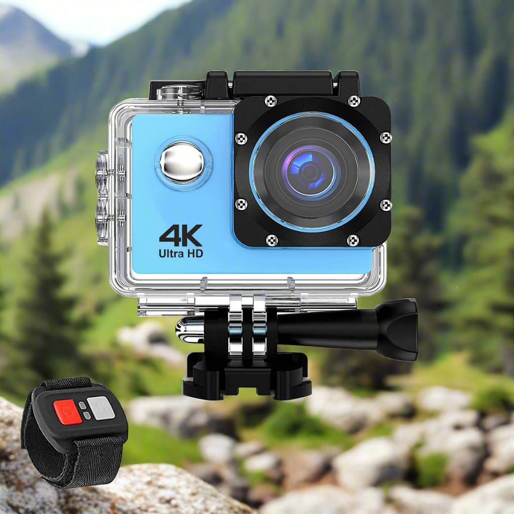 4K  Waterproof WiFi Camera + RF Remote And Accessories